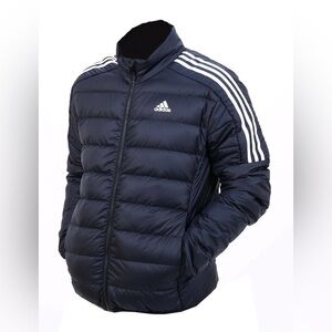 NWT Adidas Essentials Down Insulated Puffer Jacket Men's Navy Blue